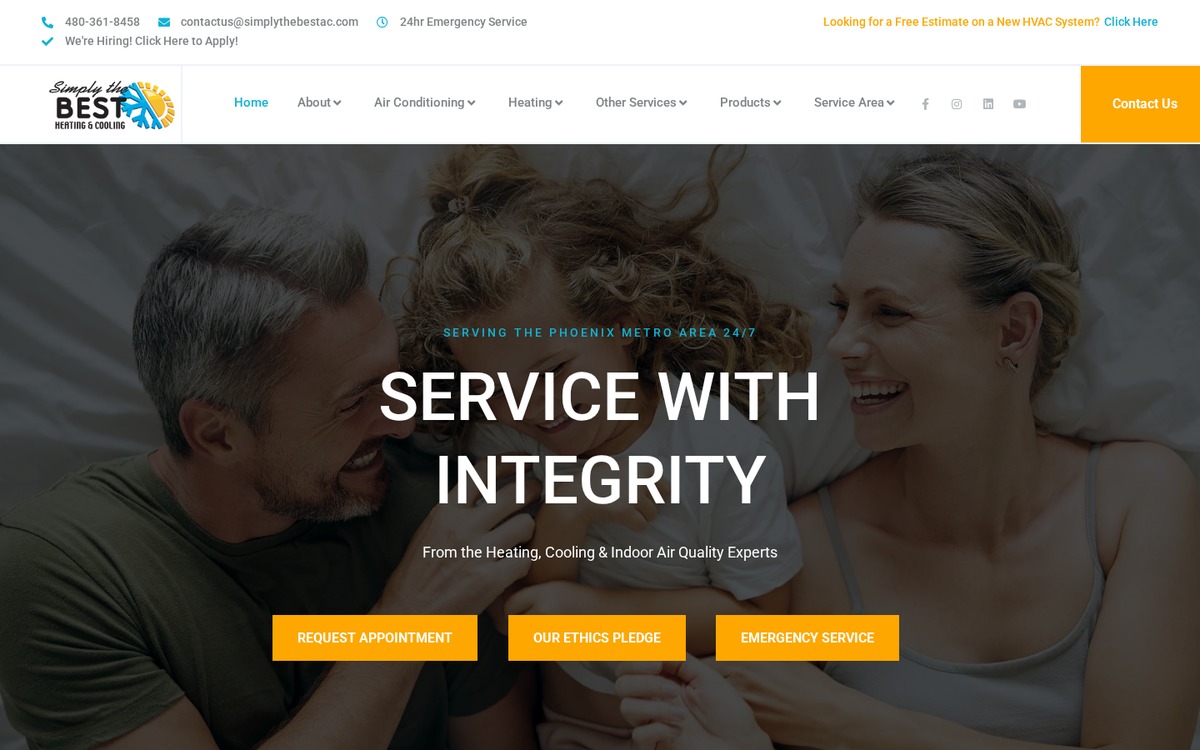 Simply the Best Heating & Cooling homepage